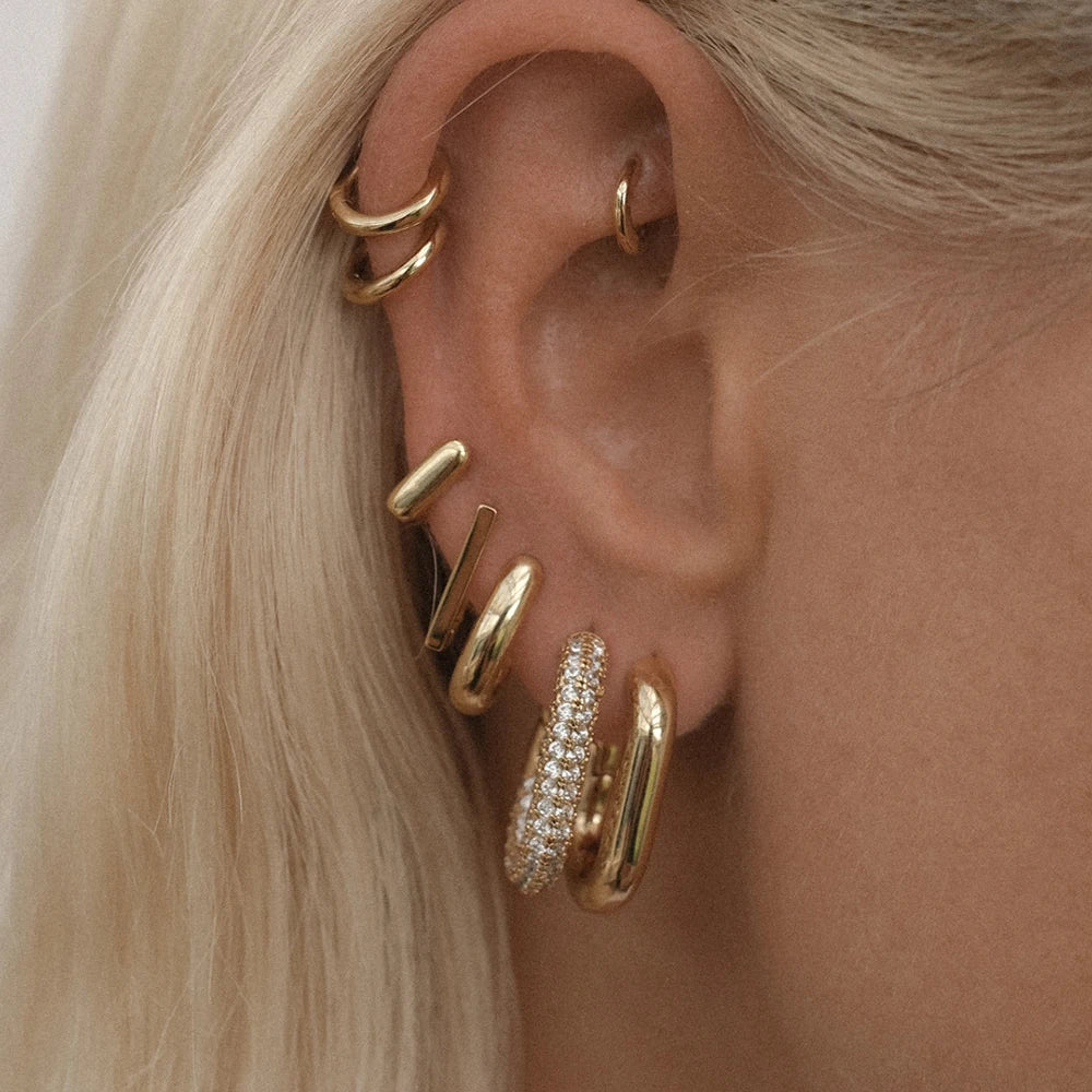 cz gold earrings