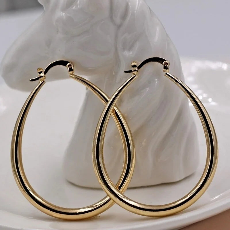 Shiny Gold Color Women Earrings