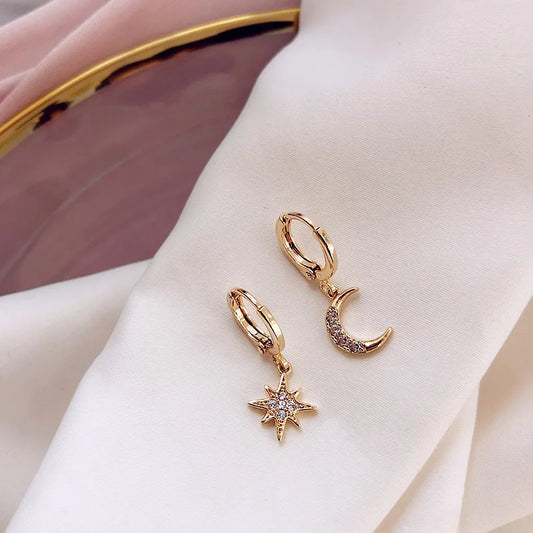 star and crescent earrings