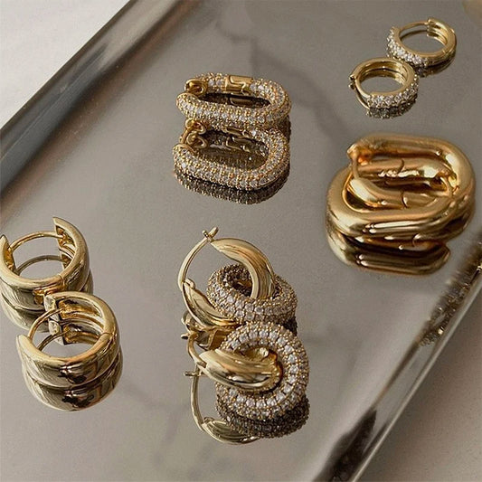 cz gold earrings