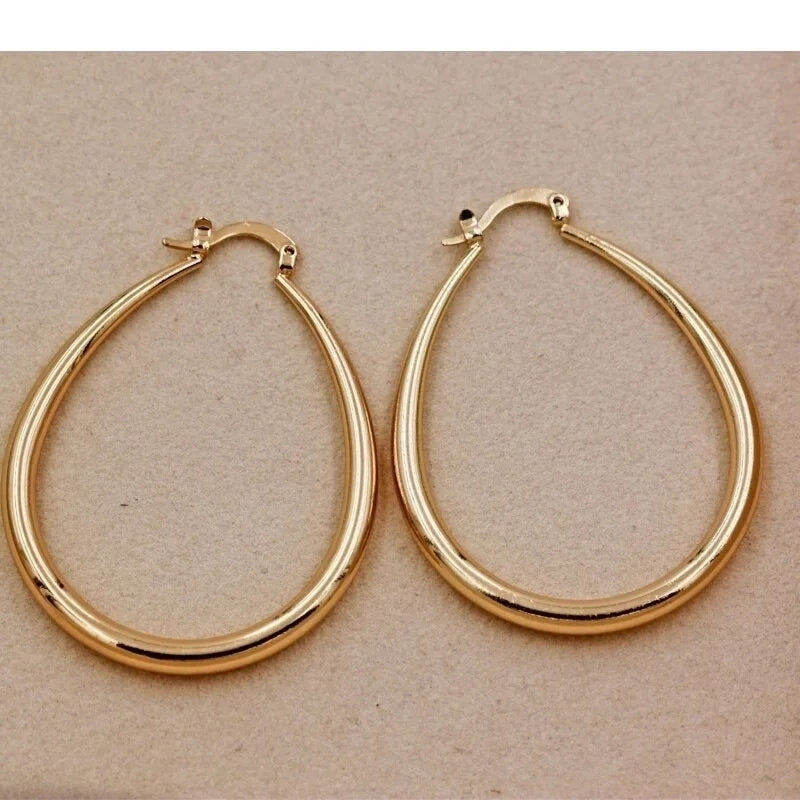 Shiny Gold Color Women Earrings